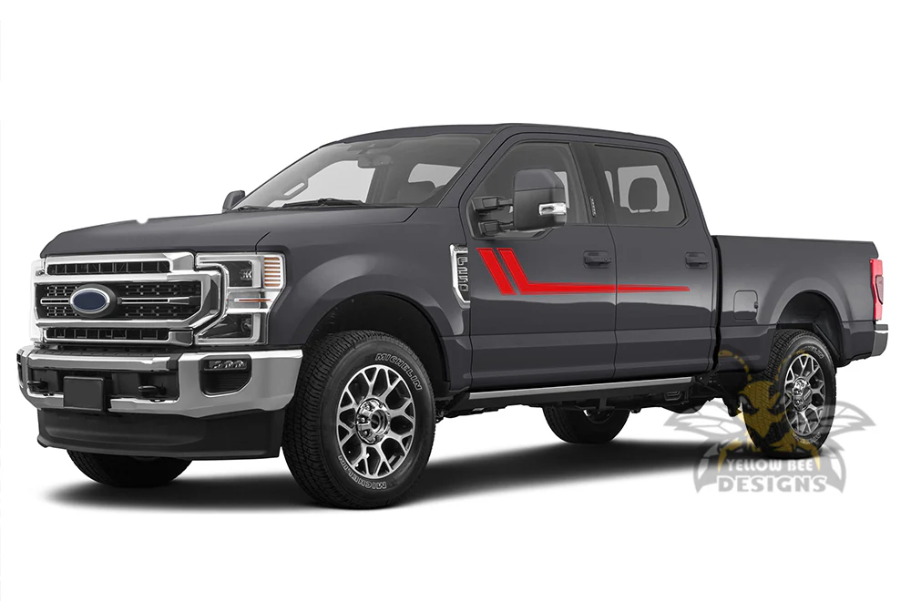 Hockey Side Door Stripes Vinyl Decals Compatible with Ford F250 - Image 2