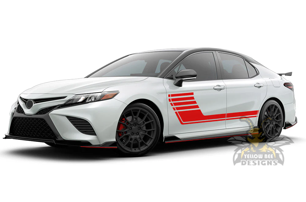 Hockey Side Full Door Stripes Graphics Vinyl Decals Compatible with Toyota Camry - Image 4