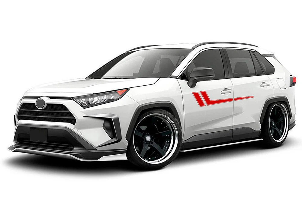 Hockey Side Stripes Decals Graphics Stripes Vinyl Compatible with Toyota RAV4 - Image 3