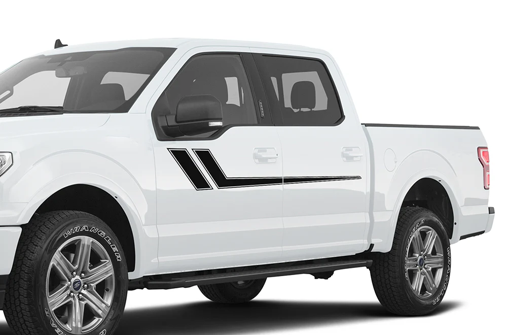 Hockey Side Stripes Graphics Decals Compatible with Ford F150 Super Crew Cab 5.5''