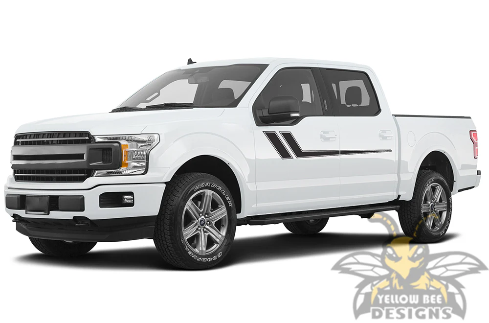 Hockey Side Stripes Graphics Decals Compatible with Ford F150 Super Crew Cab 5.5'' - Image 2