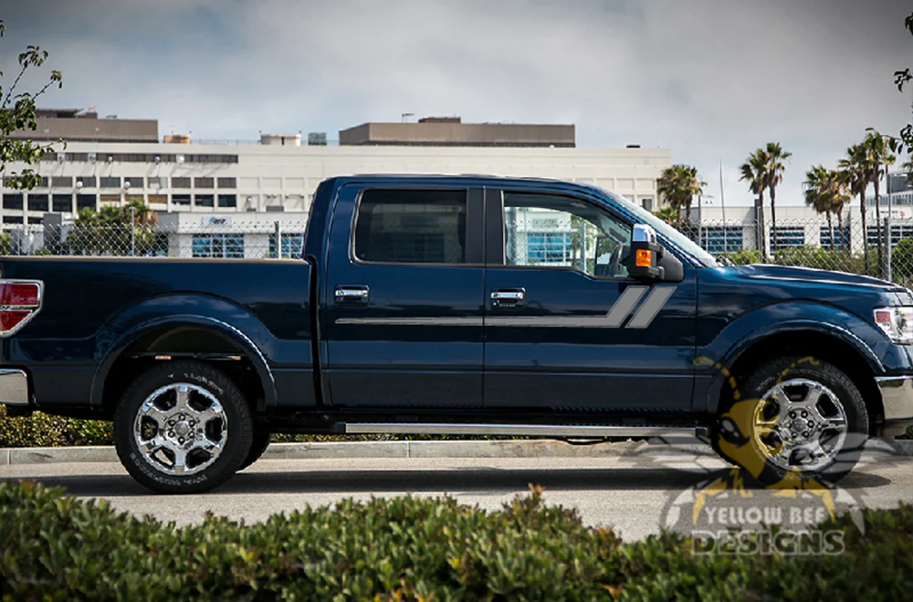 Hockey Side Stripes Graphics Decals Compatible with Ford F150 Super Crew Cab 5.5'' - Image 3