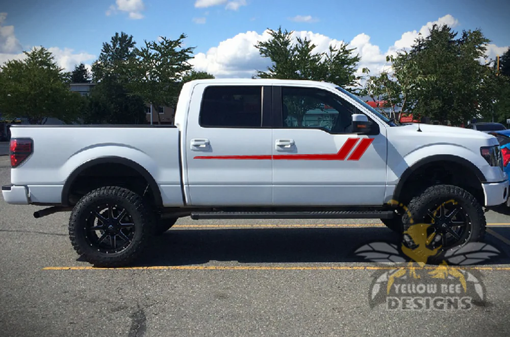 Hockey Side Stripes Graphics Decals Compatible with Ford F150 Super Crew Cab 5.5'' - Image 4