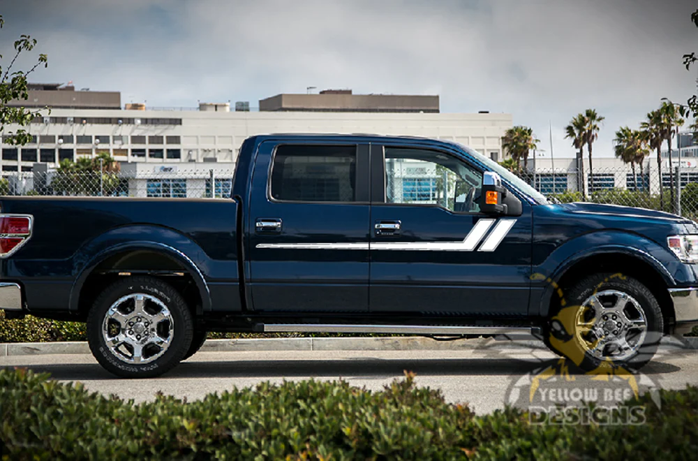 Hockey Side Stripes Graphics Decals Compatible with Ford F150 Super Crew Cab 5.5'' - Image 5