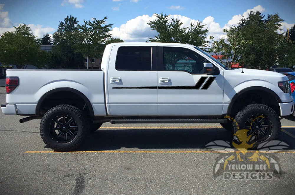 Hockey Side Stripes Graphics Decals Compatible with Ford F150 Super Crew Cab 5.5'' - Image 6