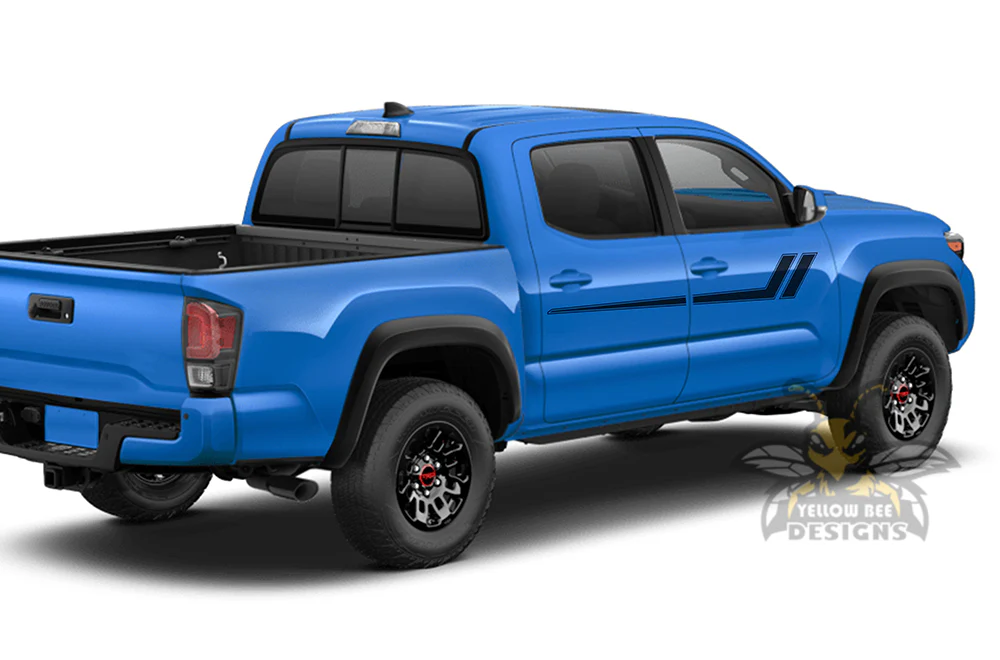 Hockey Side Stripes Graphics Kit Vinyl Decal Compatible with Toyota Tacoma Double Cab - Image 7