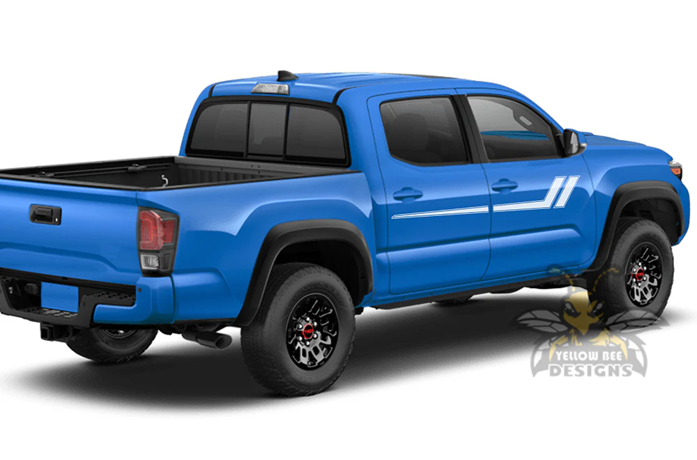 Hockey Side Stripes Graphics Kit Vinyl Decal Compatible with Toyota Tacoma Double Cab - Image 8
