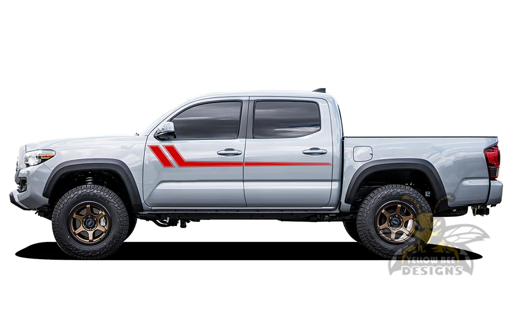 Hockey Side Stripes Graphics Kit Vinyl Decal Compatible with Toyota Tacoma Double Cab - Image 9