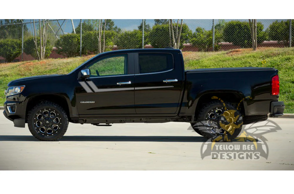 Hockey Side Stripes Graphics Vinyl Decals Compatible with Chevrolet Colorado Crew Cab - Image 3