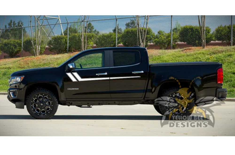 Hockey Side Stripes Graphics Vinyl Decals Compatible with Chevrolet Colorado Crew Cab - Image 5