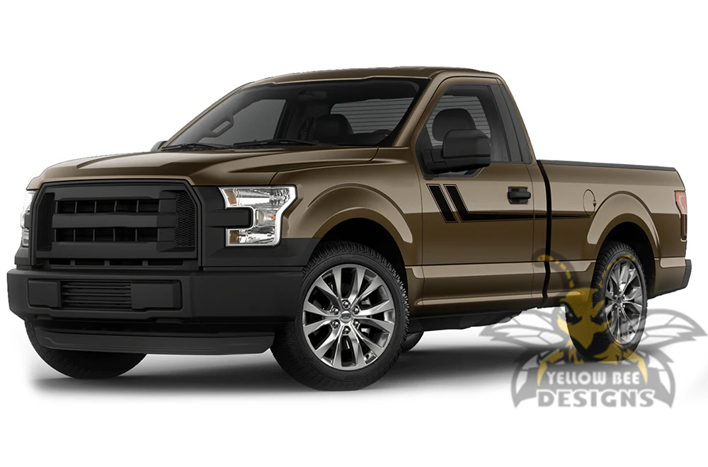 Hockey Side Stripes Graphics Vinyl Decals Compatible with Ford F150 Regular Cab 6.5'' - Image 2