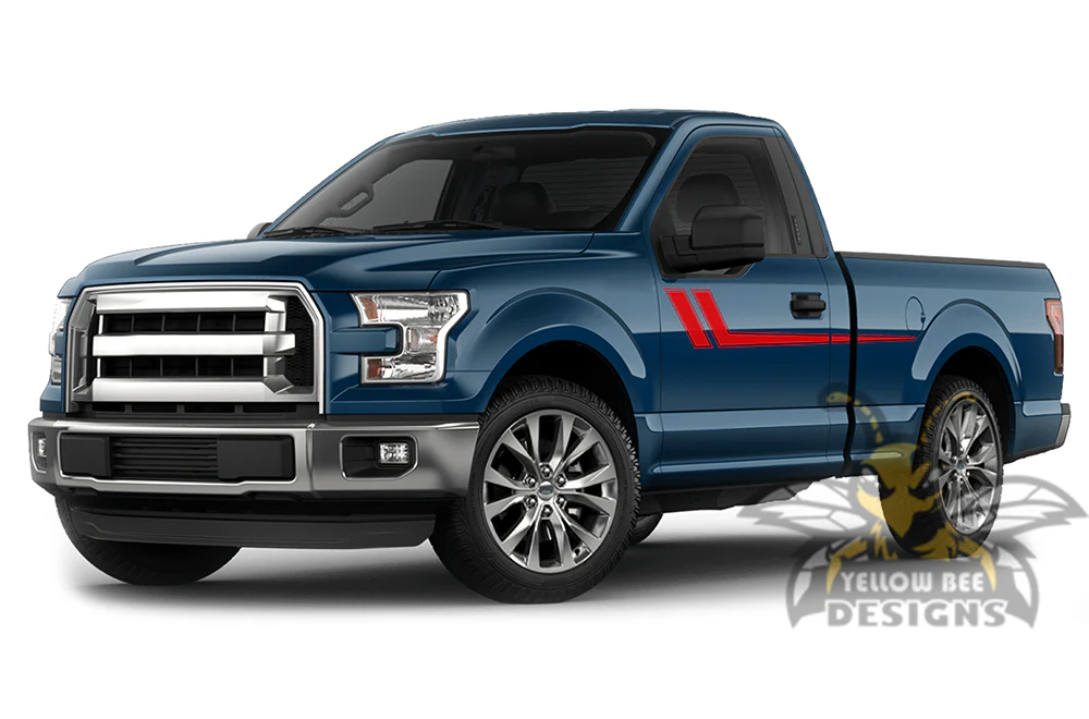 Hockey Side Stripes Graphics Vinyl Decals Compatible with Ford F150 Regular Cab 6.5'' - Image 3