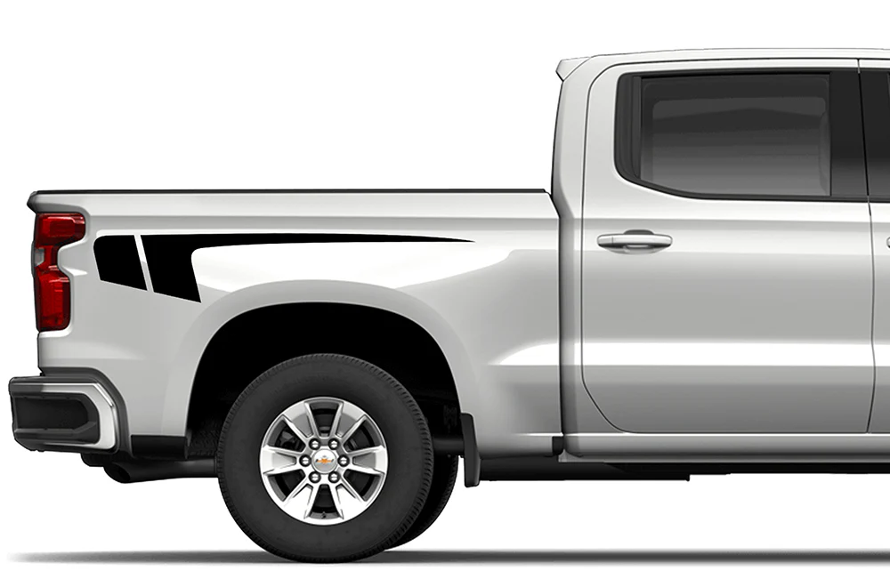 Hockey Stripes Bed Graphics Vinyl Decals Compatible with Chevrolet Silverado 1500