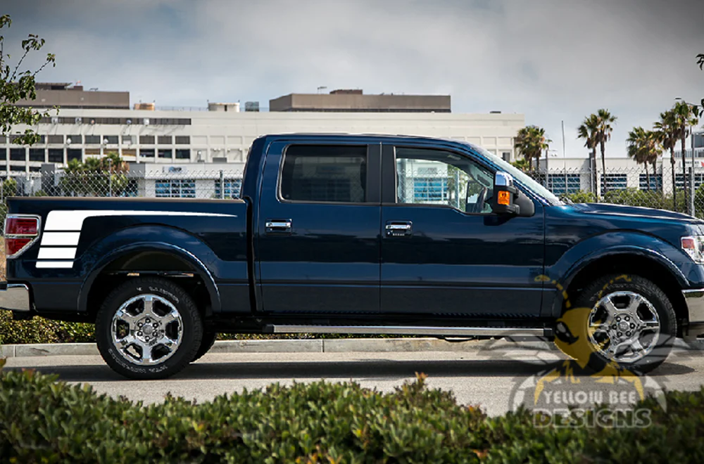 Hockey Stripes Bed Graphics Vinyl Decals Compatible with Ford F150 Super Crew Cab 5.5'' - Image 5