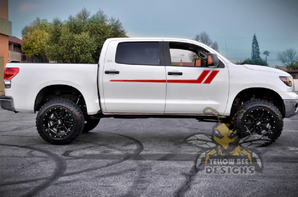 Hockey Stripes Graphics Kit Vinyl Decal Compatible with Toyota Tundra Crewmax - Image 9