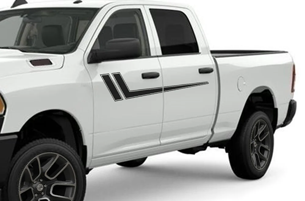 Hockey Stripes Graphics Kit Vinyl Decals Compatible with Dodge Ram 2500 Crew Cab