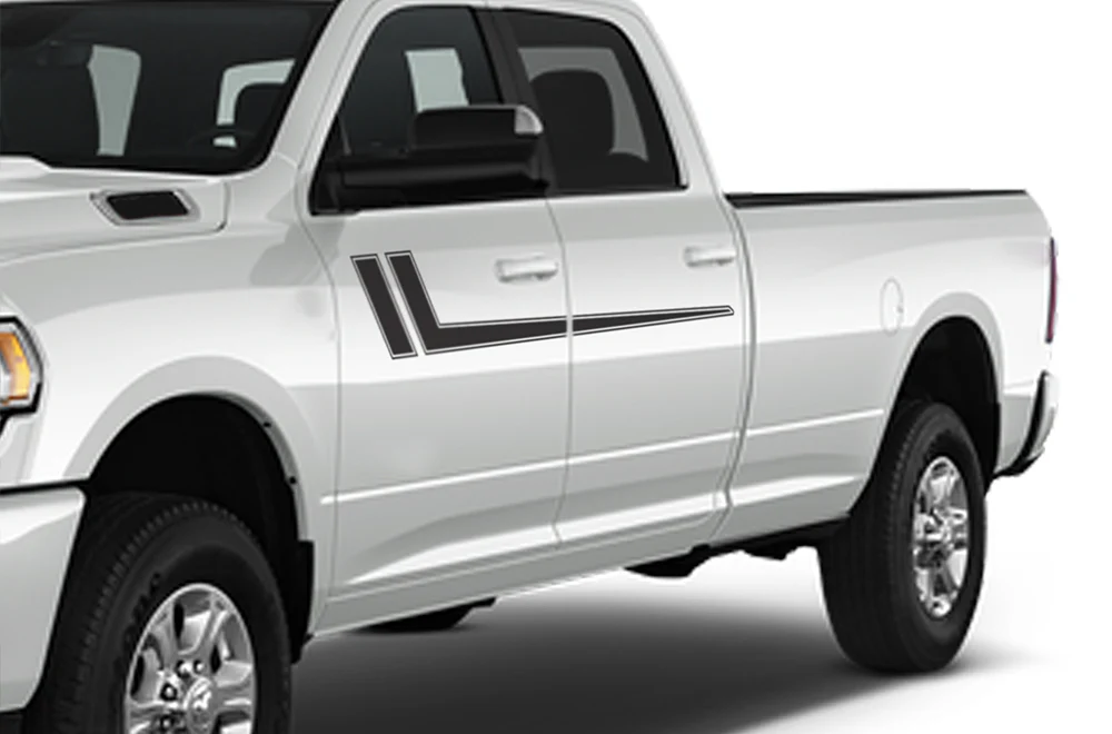 Hockey Stripes Graphics Kit Vinyl Decals Compatible with Dodge Ram Crew Cab 3500 Bed 8”