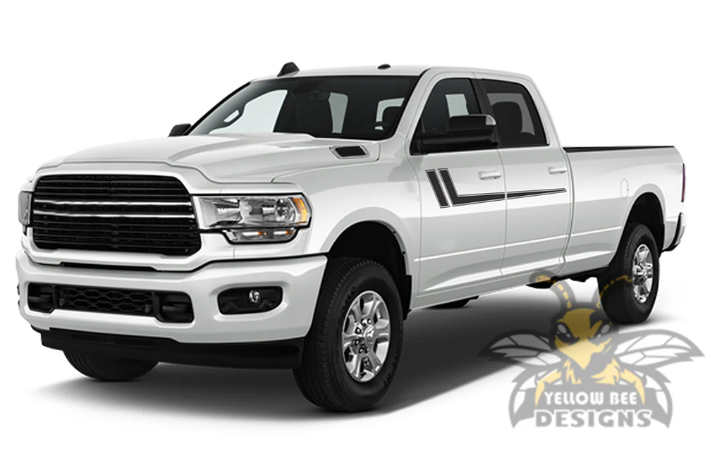 Hockey Stripes Graphics Kit Vinyl Decals Compatible with Dodge Ram Crew Cab 3500 Bed 8” - Image 2