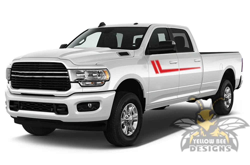Hockey Stripes Graphics Kit Vinyl Decals Compatible with Dodge Ram Crew Cab 3500 Bed 8” - Image 3