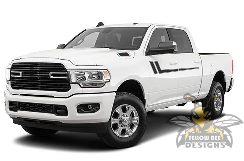 Hockey Stripes Graphics Vinyl Decal Compatible with Dodge Ram Crew Cab 3500 Bed 6'4” - Image 2