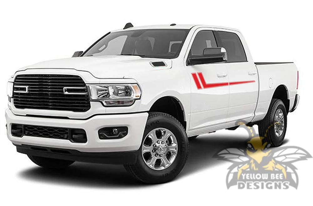Hockey Stripes Graphics Vinyl Decal Compatible with Dodge Ram Crew Cab 3500 Bed 6'4” - Image 3