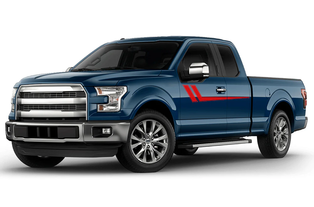 Hockey Stripes Graphics Vinyl Decals Compatible with Ford F150 Super Cab 6.5'' - Image 3