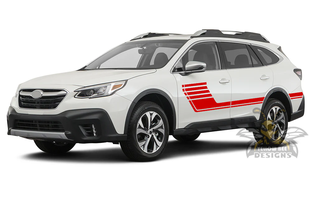 Hockey Style Stripes Side Graphics Vinyl Decals Compatible with Subaru Outback - Image 3