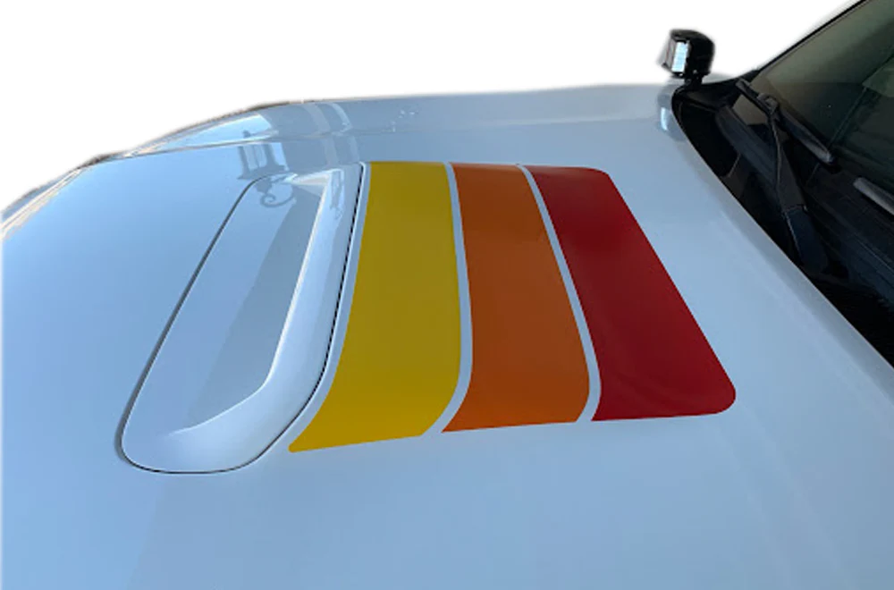 Hood Retro Stripes Vinyl Decals Compatible with Toyota 4Runner - Image 2