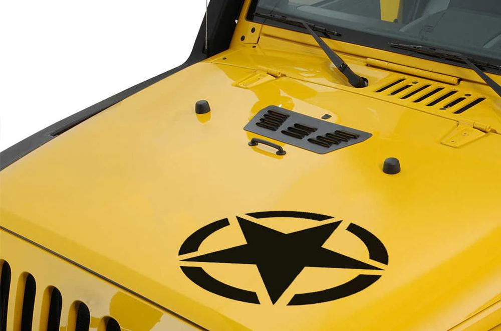 Hood Star Graphics Vinyl Decals Compatible with Jeep JK Wrangler 2007-2018