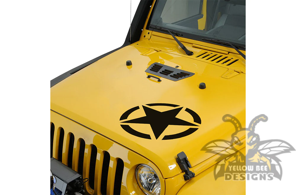 Hood Star Graphics Vinyl Decals Compatible with Jeep JK Wrangler 2007-2018 - Image 2