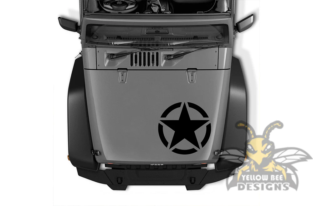 Hood Star Graphics Vinyl Decals Compatible with Jeep JL Wrangler - Image 2