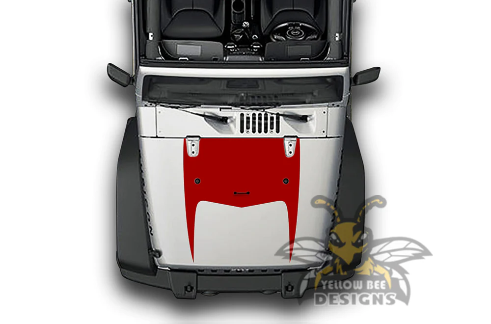 Horns Hood Graphics Vinyl Decals Compatible with Jeep JK Wrangler 2007-2018 - Image 3