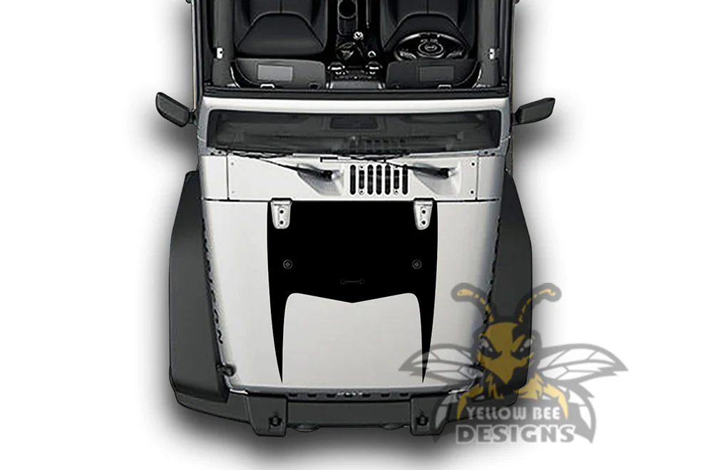 Horns Hood Graphics Vinyl Decals Compatible with Jeep Wrangler - Image 2