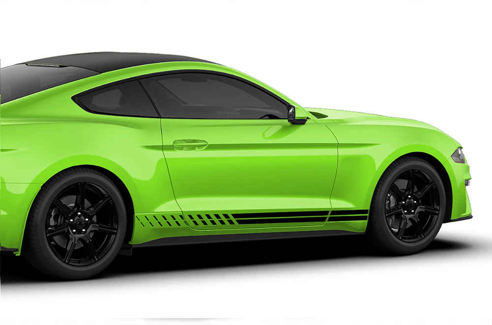 Belt Line Rocker Stripes Graphics Vinyl Decals Compatible with Ford Mustang