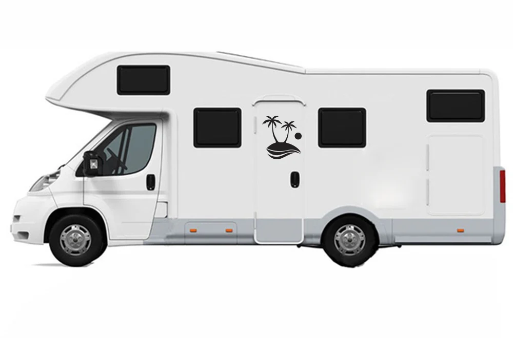 Island Palm Trees Decals, Graphics For RV, Trailer Hauler, Camper, Motor-Ηome, Caravan - Image 4