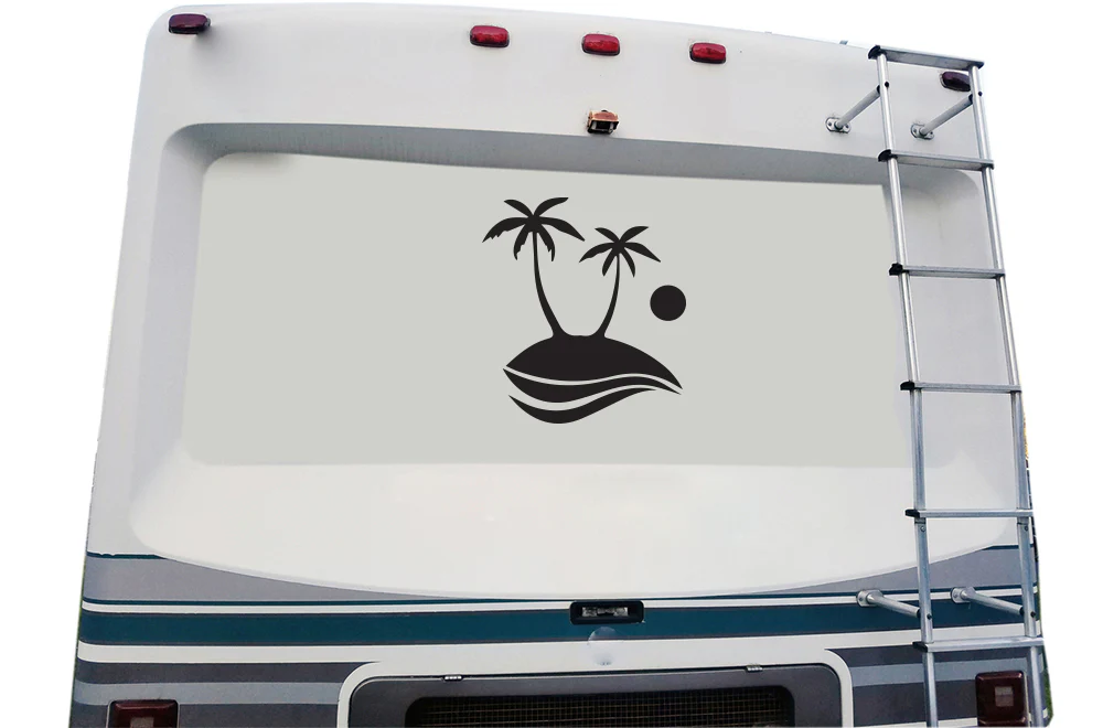 Island Palm Trees Decals, Graphics For RV, Trailer Hauler, Camper, Motor-Ηome, Caravan - Image 5