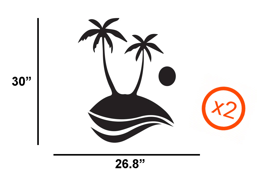 Island Palm Trees Decals, Graphics For RV, Trailer Hauler, Camper, Motor-Ηome, Caravan - Image 6
