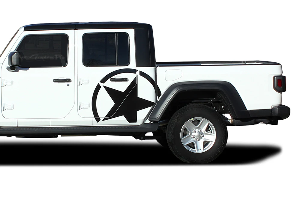 Jeep Gladiator 4 Door Alpha Star Decals Sides Vinyl Graphic for JT Gladiator