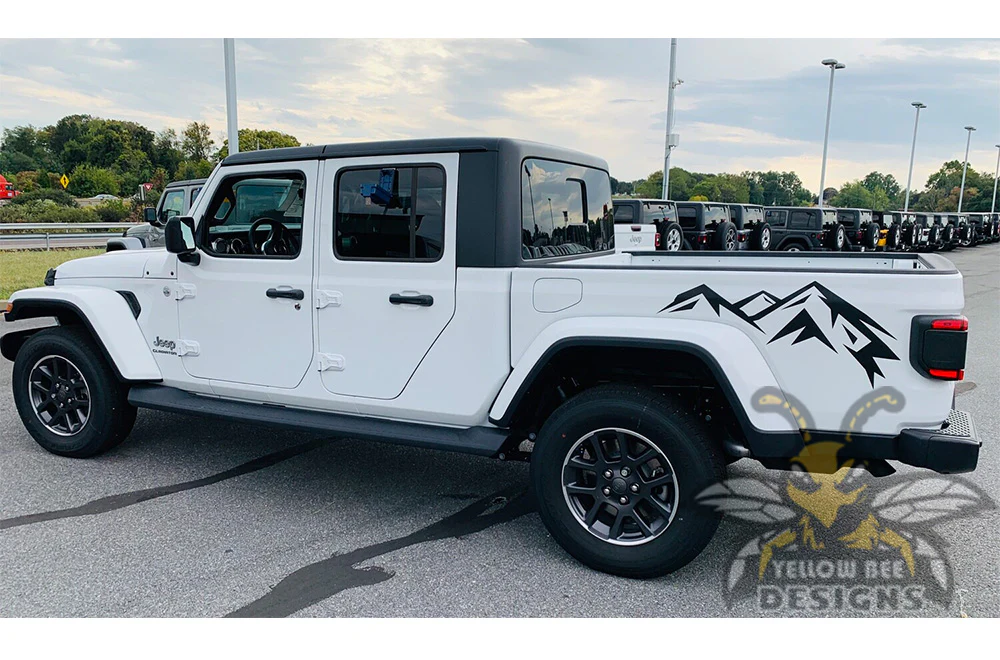 Jeep Gladiator 4 Door Mountains Bed Decal Vinyl Graphic for JT Gladiator - Image 2