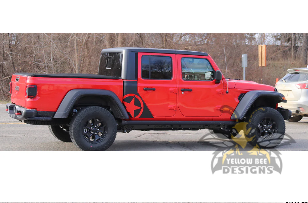 Jeep Gladiator 4 Door Side Star Decal Omega Sides Vinyl Graphic for JT Gladiator - Image 3