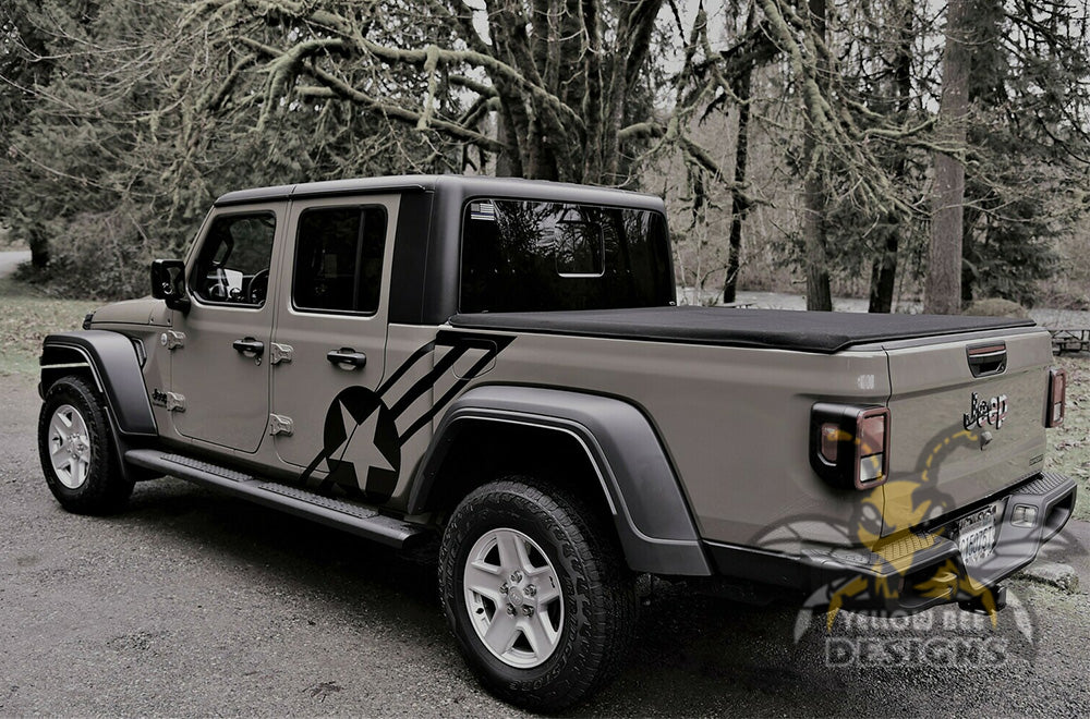 Jeep Gladiator 4 Door Star Decal Omega Side Vinyl Graphic for JT Gladiator - Image 2