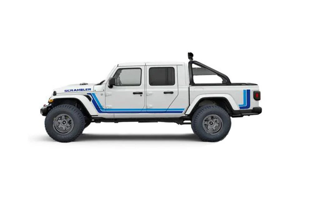 Jeep JT Gladiator 4 Door Blue Scrambler Retro Stripes for JT Gladiator - Image 2