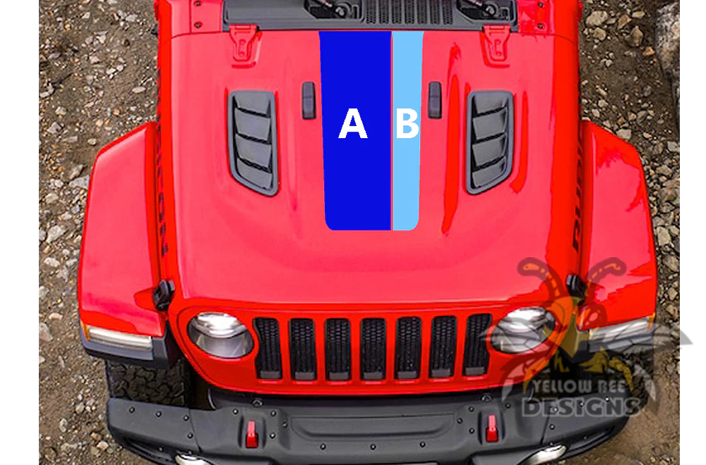 Jeep JT Gladiator 4 Door Scrambler Retro Hood Stripes for JT Gladiator - Image 3