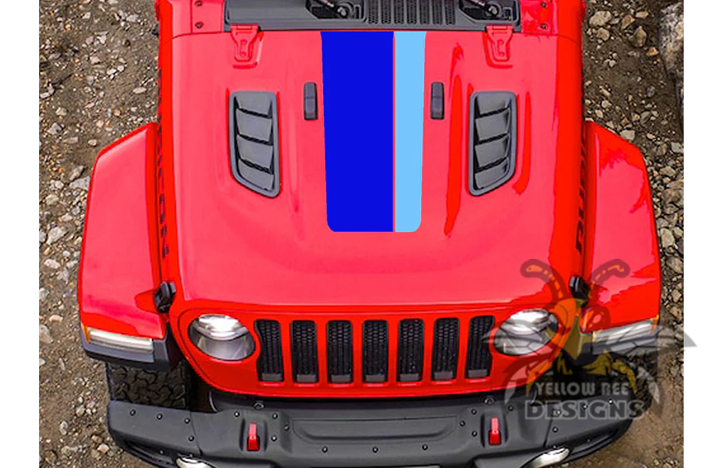 Jeep JT Gladiator 4 Door Scrambler Retro Hood Stripes for JT Gladiator - Image 4