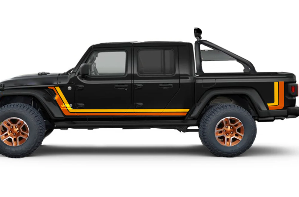 Jeep JT Gladiator 4 Door Scrambler Retro Stripes (Orange/Yellow) for JT Gladiator