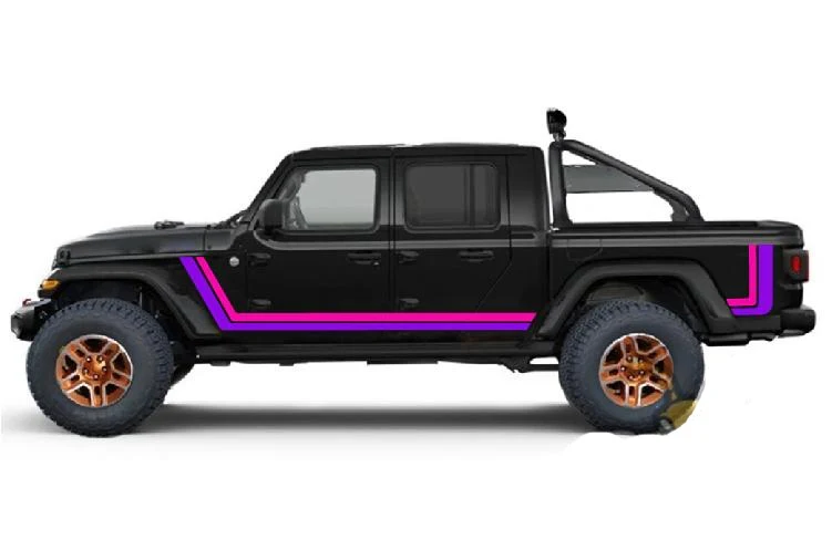 Jeep JT Gladiator 4 Door Scrambler Retro Stripes (Purple/Pink) for JT Gladiator