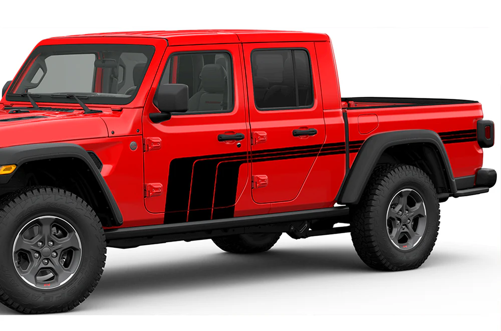 Jeep JT Gladiator 4 Door Scrambler Retro Triple Stripes for JT Gladiator