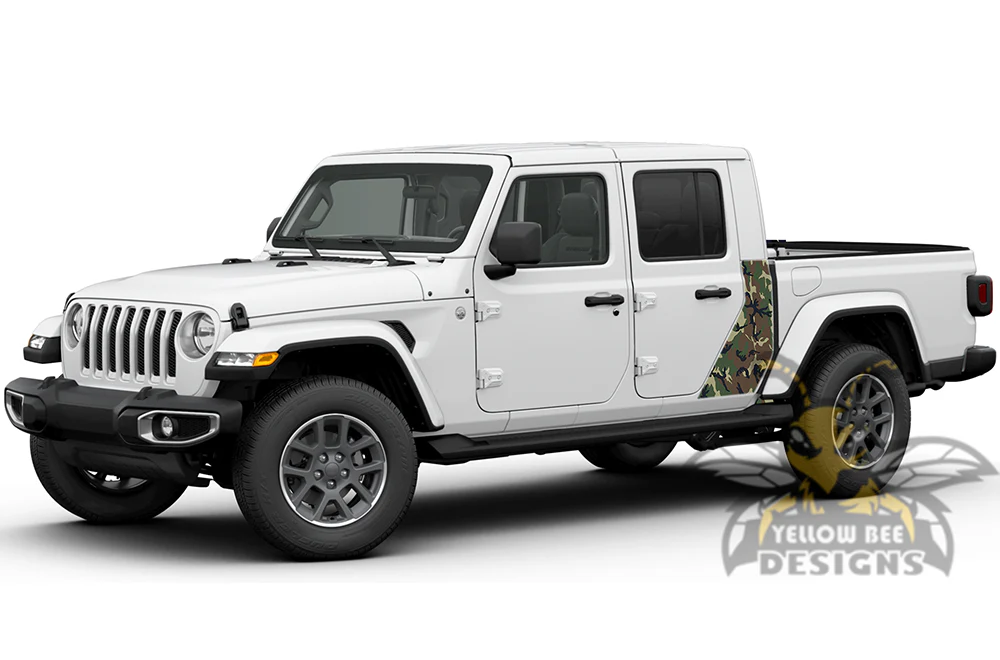 Green Camouflage Decals vinyl Graphics compatible with Jeep JT Gladiator - Image 2