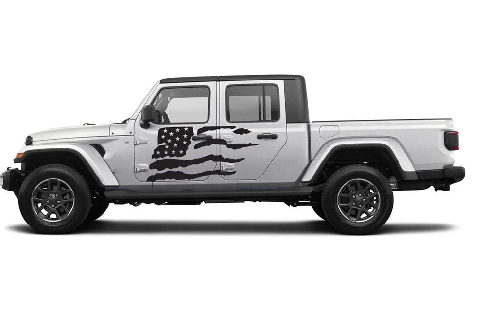 Jeep JT Gladiator 4 Door USA Flag Side Decals Graphics