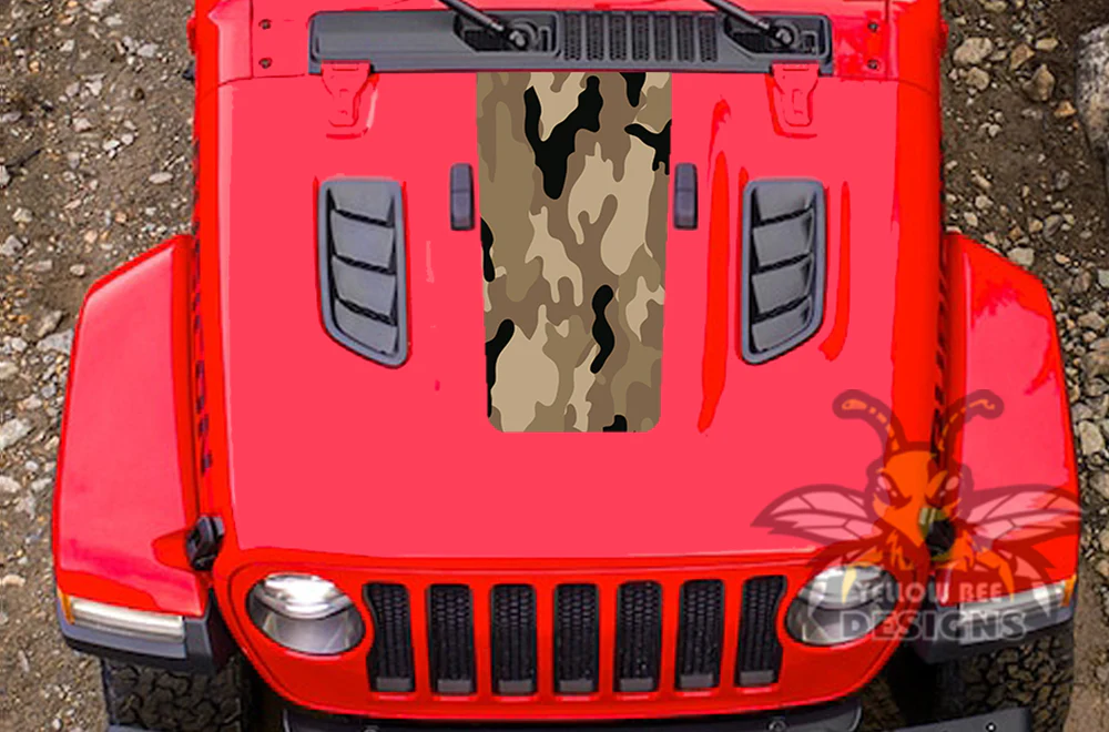 Jeep JT Gladiator Hood Brown Camouflage Graphics compatible with JT Gladiator - Image 2
